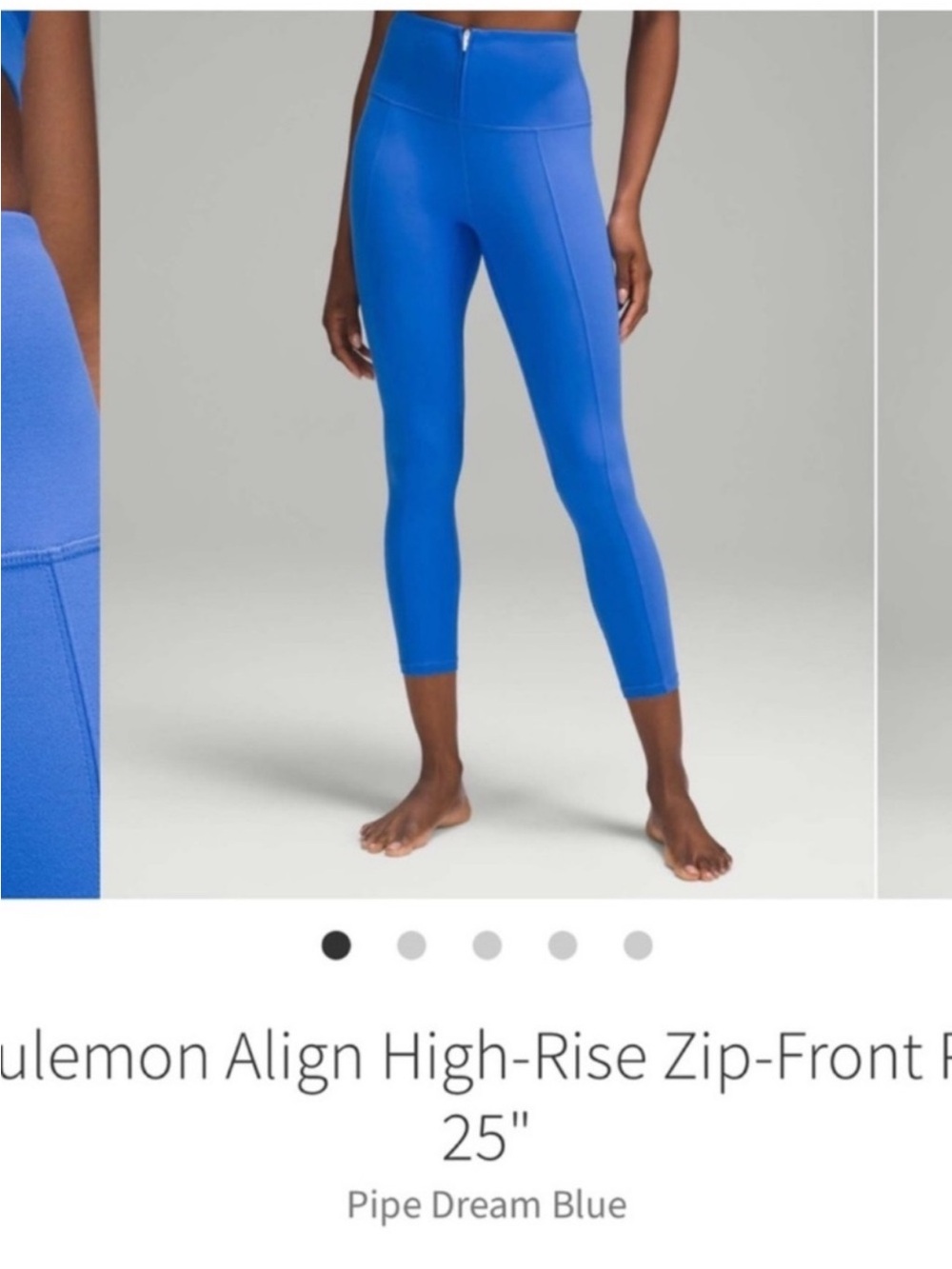 Lululemon Align High Rise Front Zip Pants 25" Pipe Dream Blue Sz 2 Rare